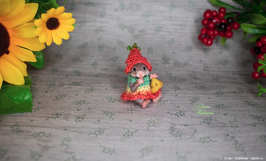 Мышка малышка — Авторские миниатюрные куклы: лепка (фото 9)