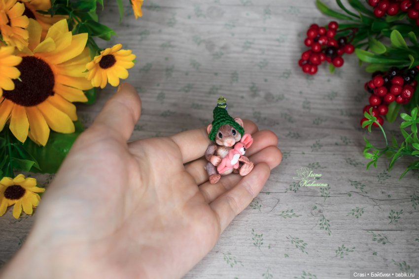 Мышка малышка — Авторские миниатюрные куклы: лепка