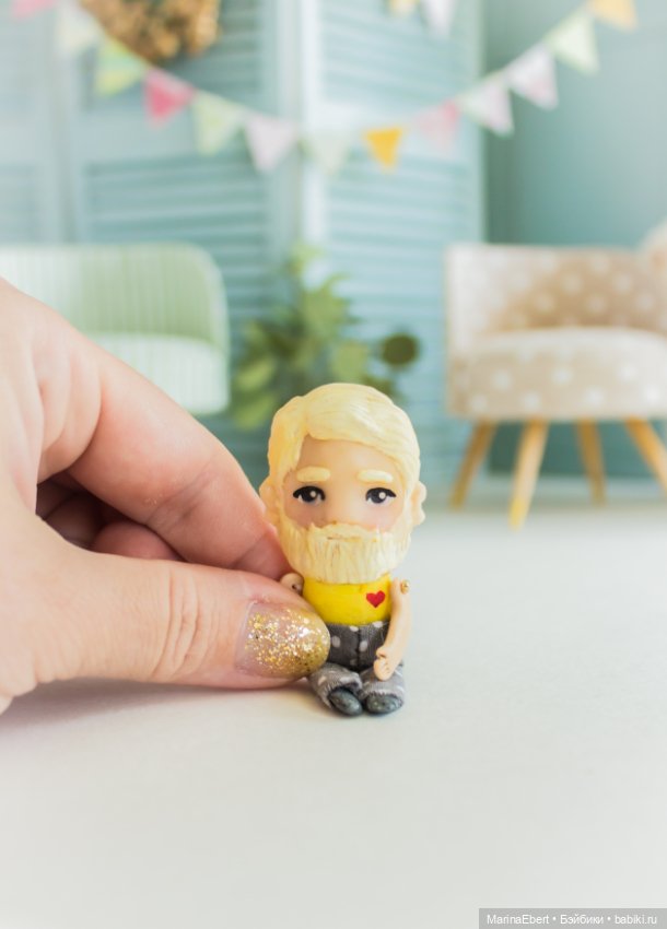 Стильный бородач — Лепка авторских игрушек и папье