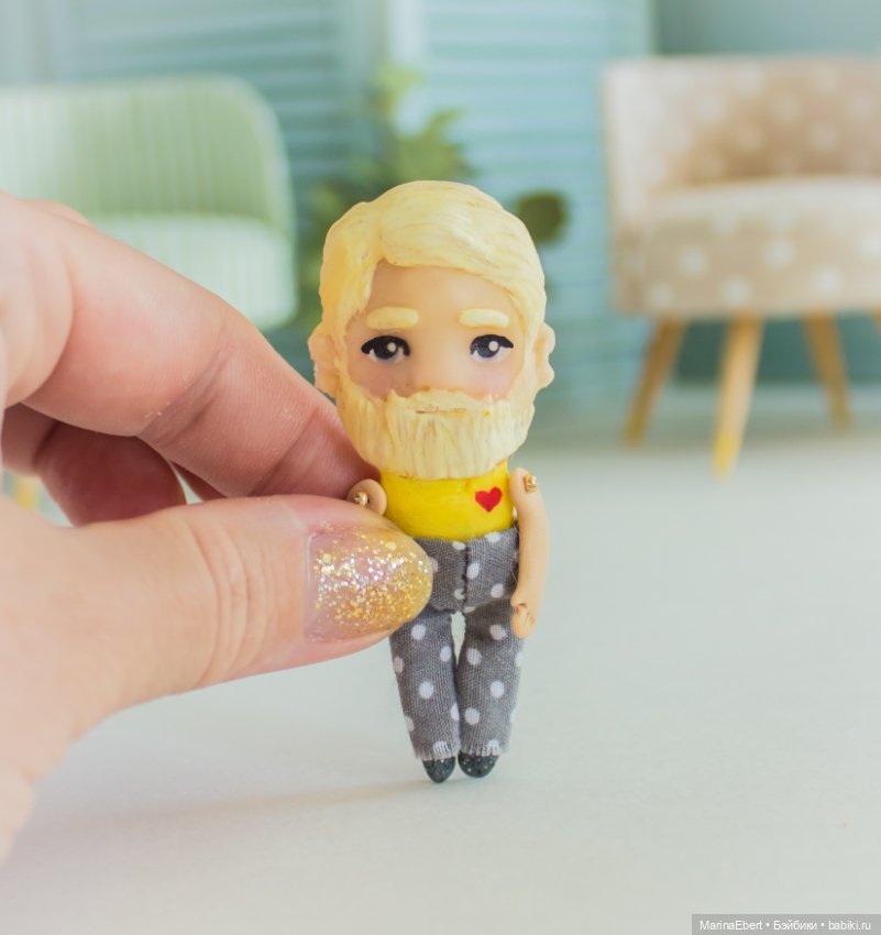 Стильный бородач — Лепка авторских игрушек и папье (фото 10)