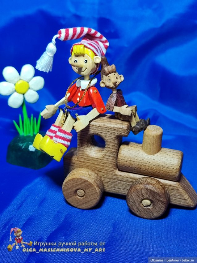 Буратино😊 — Авторские игрушки из дерева: резьба (фото 4)