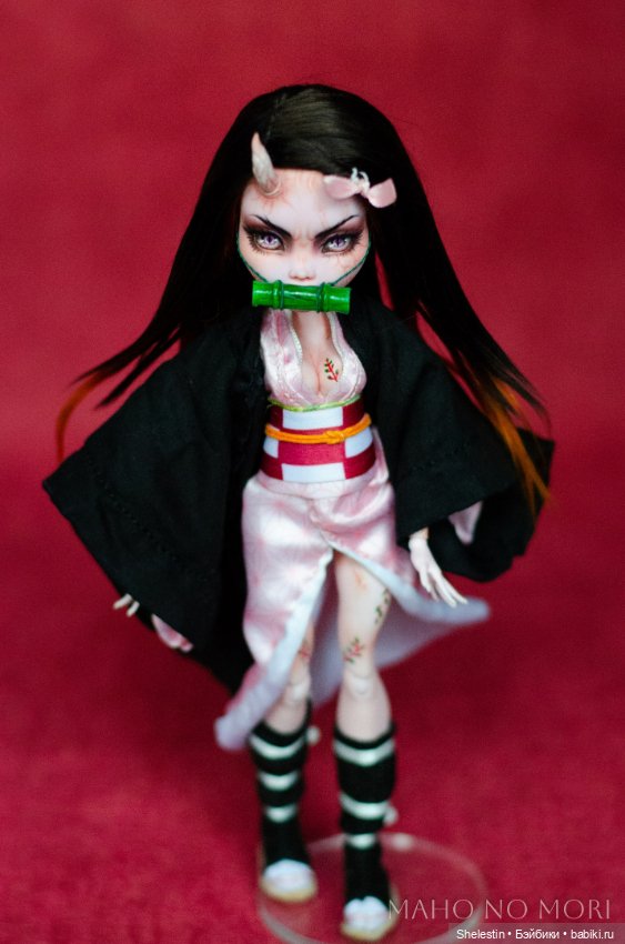 Незуко Демон — ООАК Monster High и Ever After High: репейнт (фото 5)