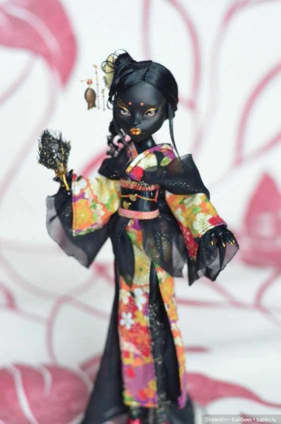 Бакенэко в кимоно — ООАК Monster High и Ever After High: репейнт (фото 2)