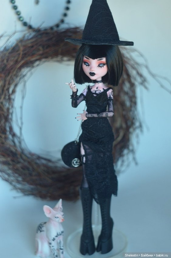 Тату Ведьма и её кот — ООАК Monster High и Ever After High: репейнт (фото 2)