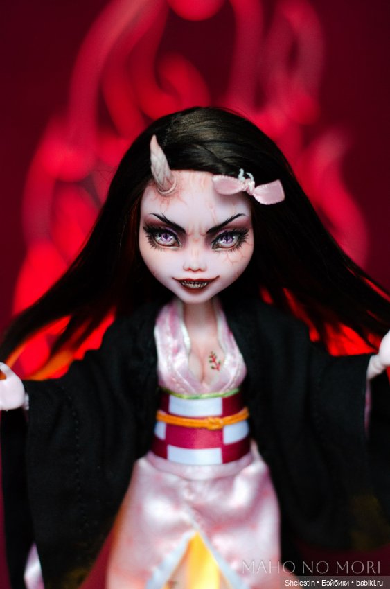 Незуко Демон — ООАК Monster High и Ever After High: репейнт (фото 2)