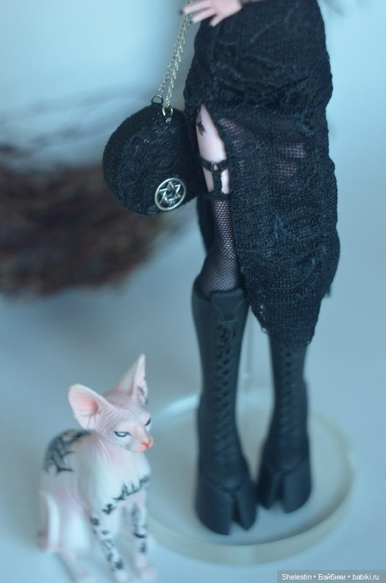 Тату Ведьма и её кот — ООАК Monster High и Ever After High: репейнт (фото 6)