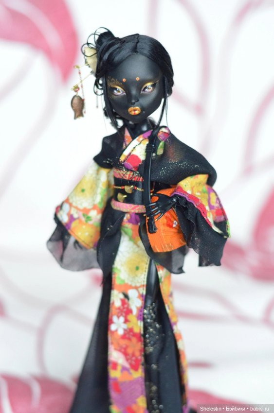 Бакенэко в кимоно — ООАК Monster High и Ever After High: репейнт (фото 3)