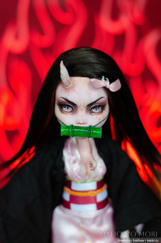 Незуко Демон — ООАК Monster High и Ever After High: репейнт (фото 4)