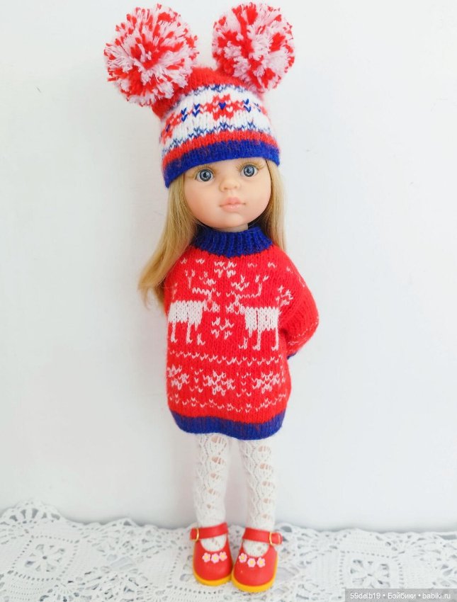 Тёплые свитерочки для кукол паола рейна 32-34 см для периода осень-зима-весна (фото 9)