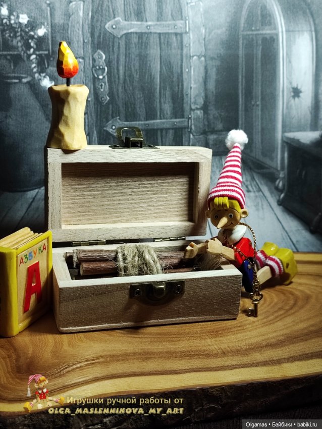 Буратино😊 — Авторские игрушки из дерева: резьба (фото 10)