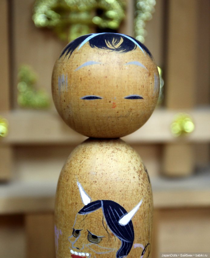 Кокэси с масками театра Но на выставке "Япония. Куклы, сказки и легенды" (фото 4)