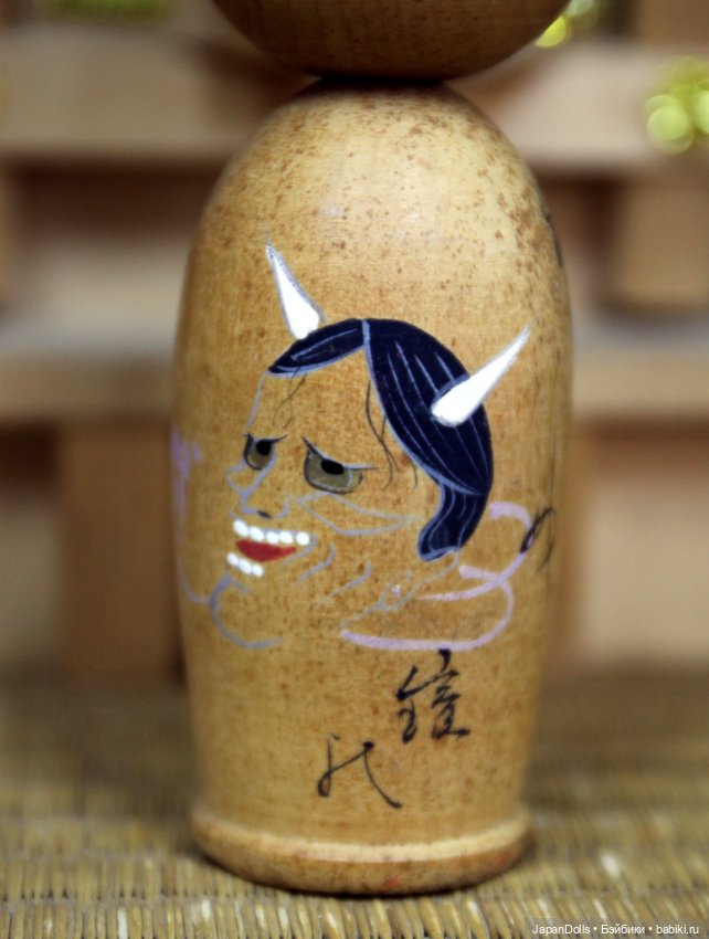 Кокэси с масками театра Но на выставке "Япония. Куклы, сказки и легенды" (фото 3)