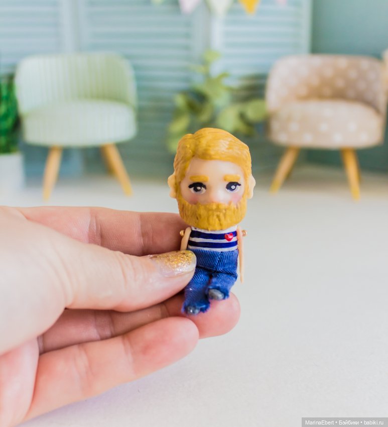 Стильный бородач Ричард — Авторские миниатюрные куклы: лепка (фото 4)