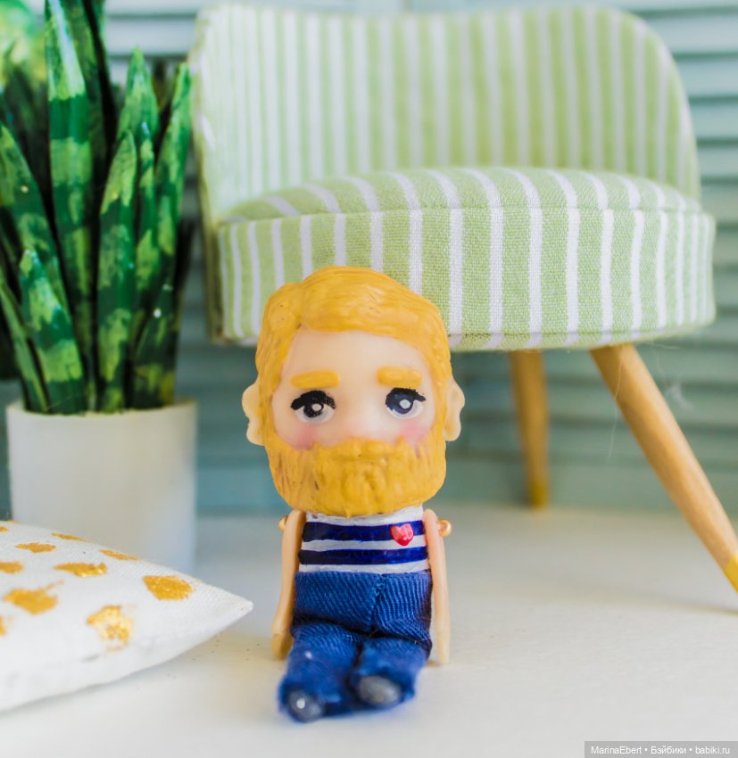 Стильный бородач Ричард — Авторские миниатюрные куклы: лепка (фото 5)