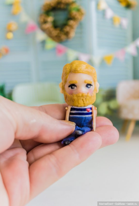 Стильный бородач Ричард — Авторские миниатюрные куклы: лепка (фото 10)