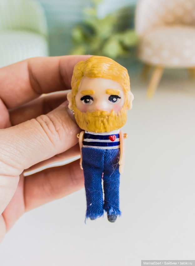 Стильный бородач Ричард — Авторские миниатюрные куклы: лепка