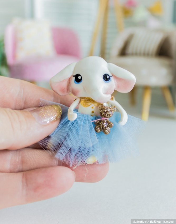 Слоненок Эльза — Лепка авторских игрушек и папье (фото 3)