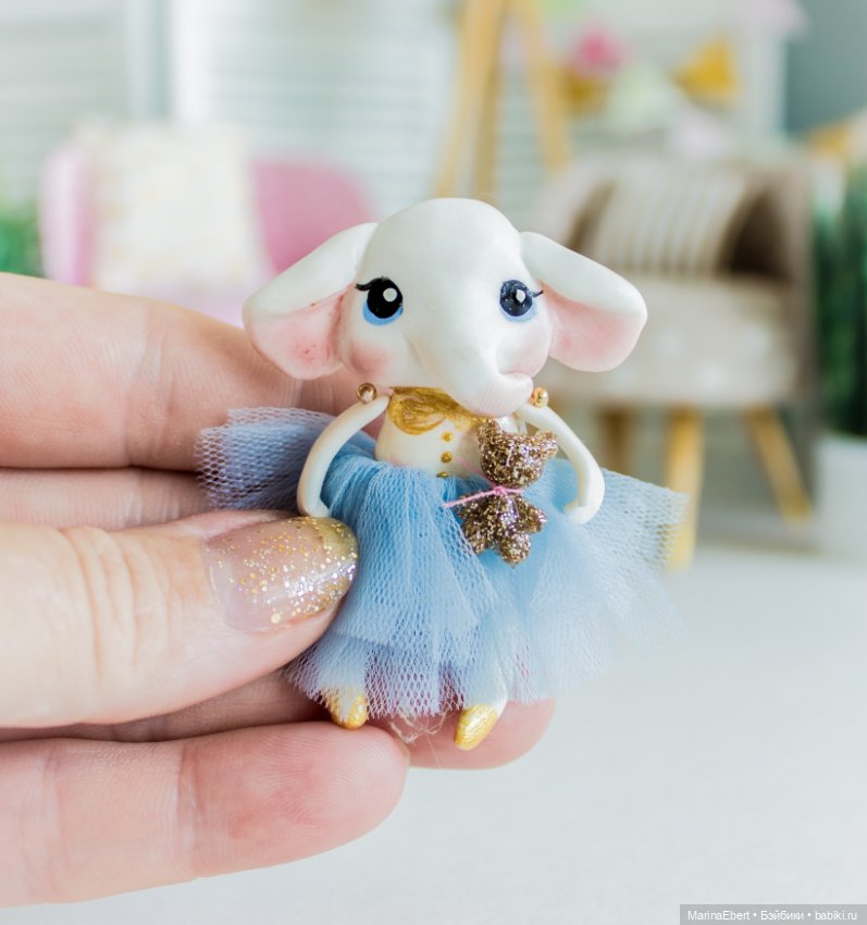 Слоненок Эльза — Лепка авторских игрушек и папье