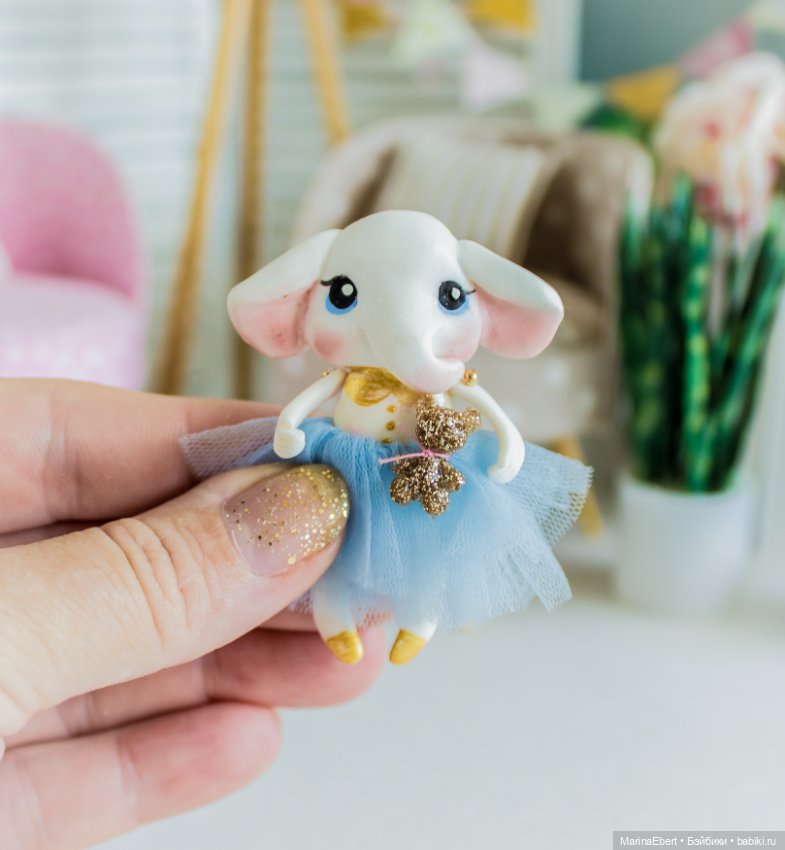 Слоненок Эльза — Лепка авторских игрушек и папье (фото 4)