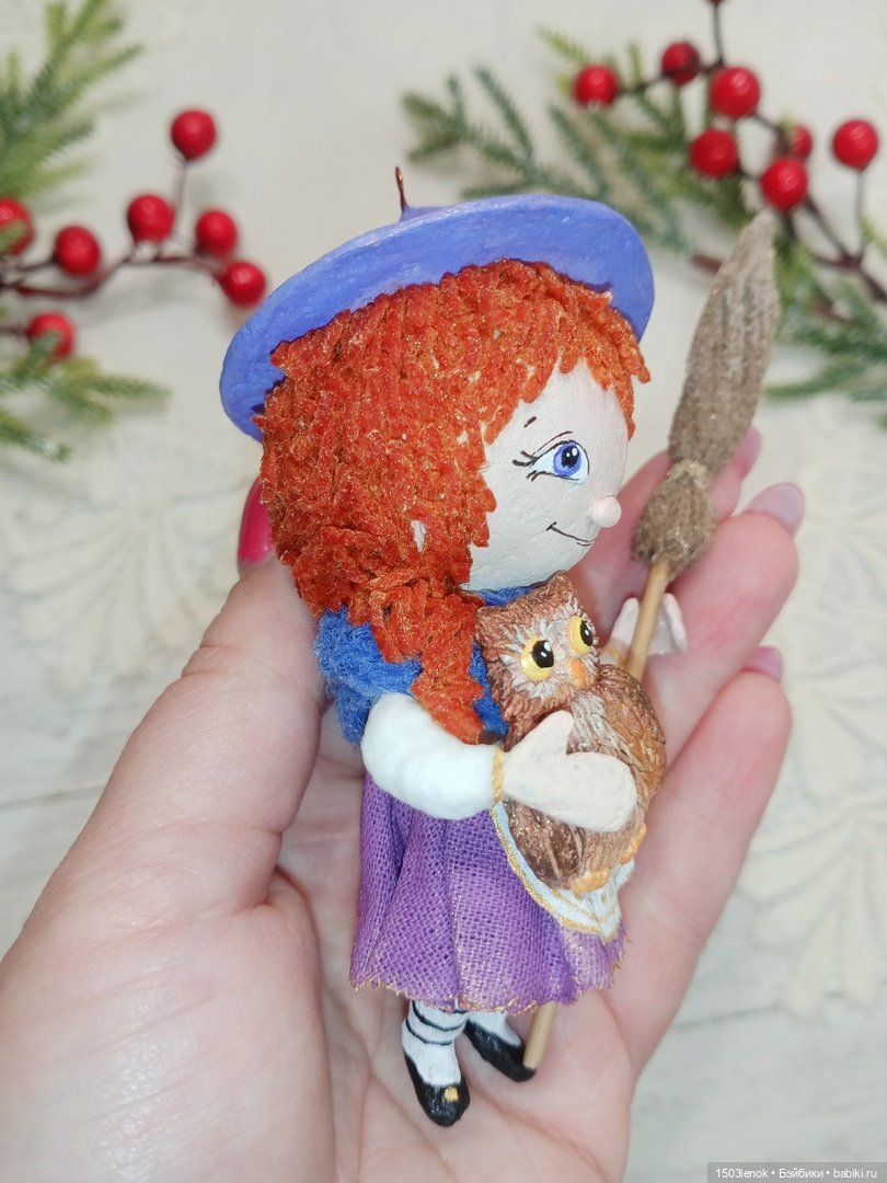 Маленькая ведьмочка — Лепка авторских игрушек и папье (фото 8)