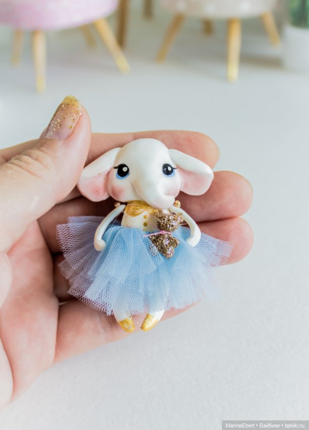 Слоненок Эльза — Лепка авторских игрушек и папье (фото 2)