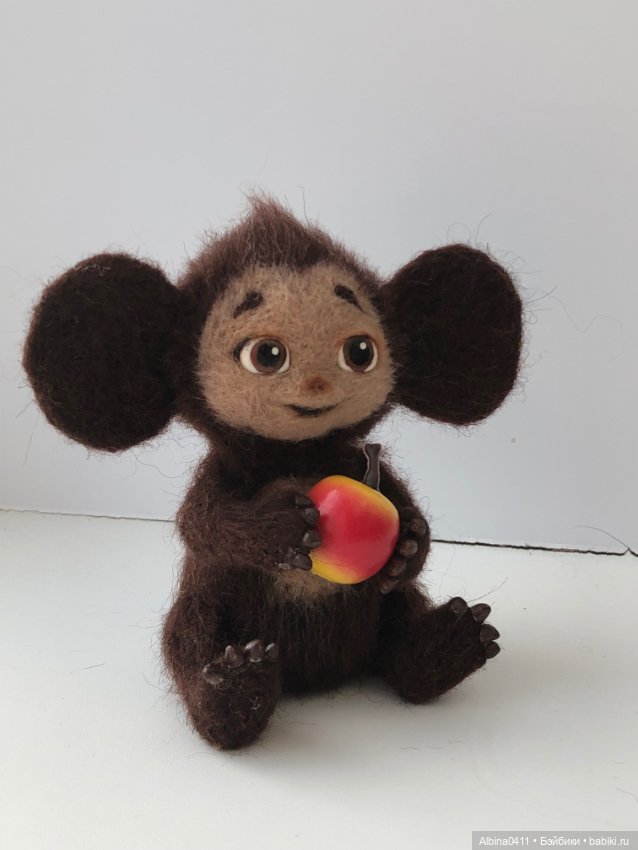 Чебурашка — Валяные игрушки из шерсти: сухое валяние (фото 2)