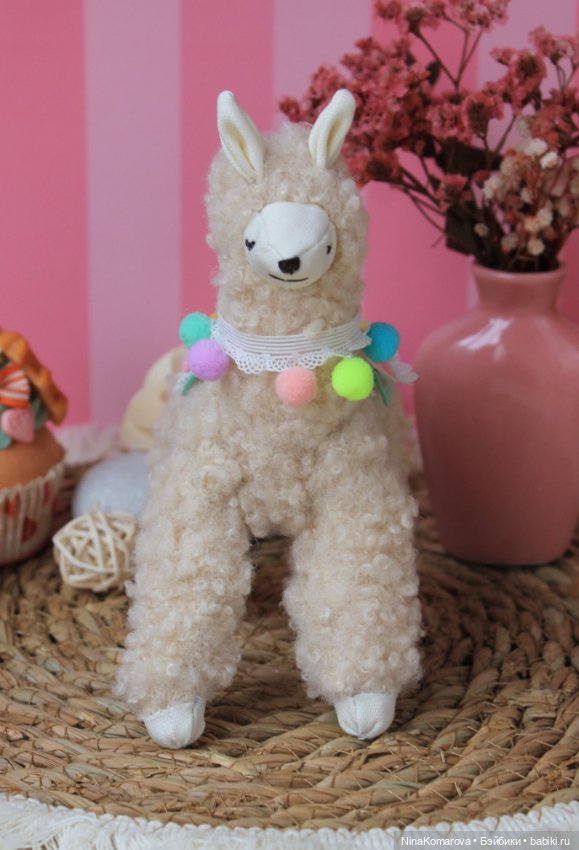 Спящая кудрявая лама — Авторские мишки Тедди и друзья: фото (фото 3)