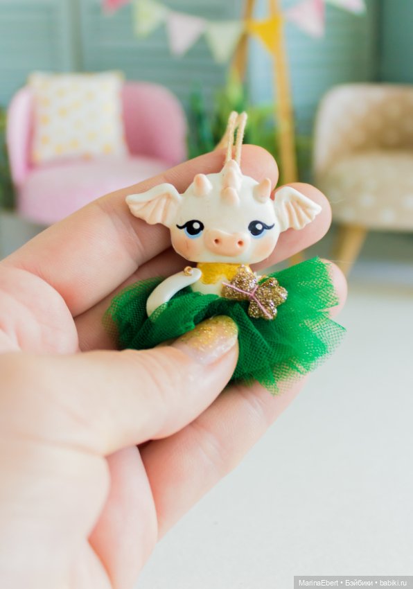 Дракошка елочная игрушка — Лепка авторских игрушек и папье (фото 2)
