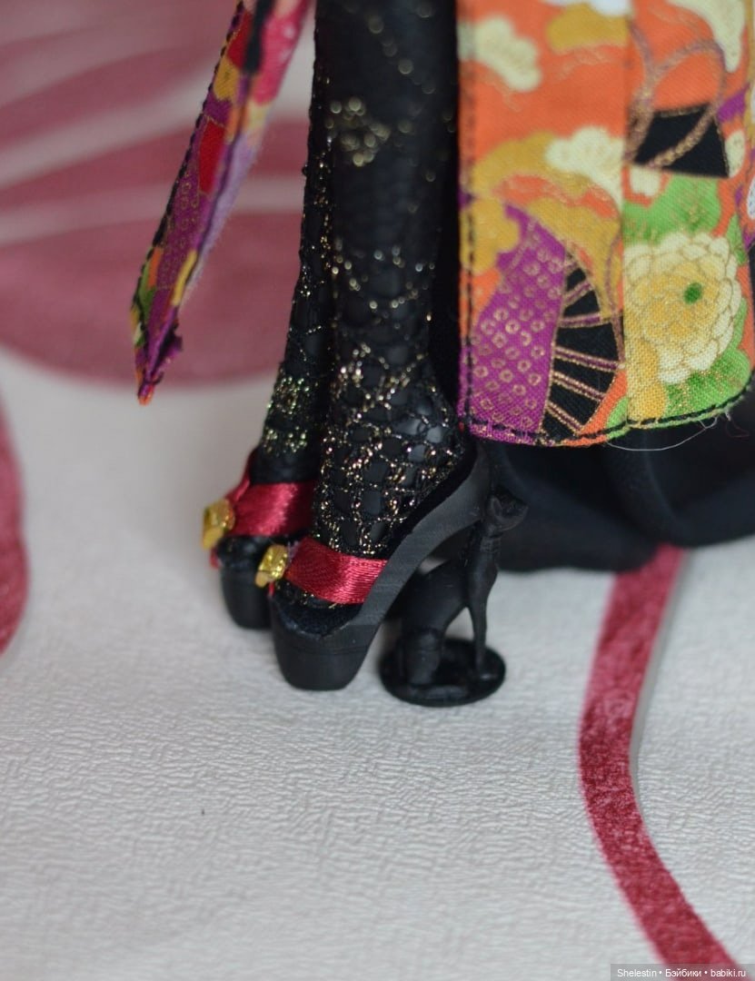 Бакенэко в кимоно — ООАК Monster High и Ever After High: репейнт (фото 4)