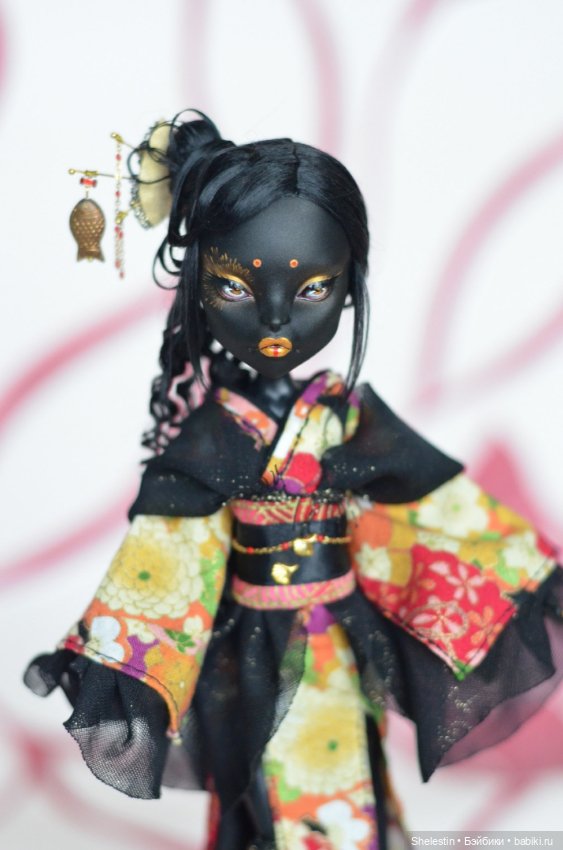 Бакенэко в кимоно — ООАК Monster High и Ever After High: репейнт (фото 9)