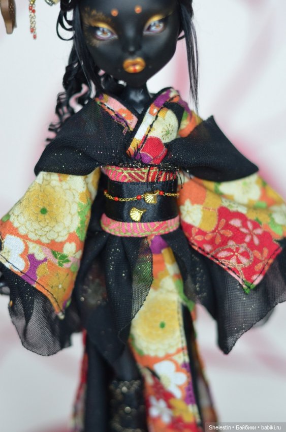 Бакенэко в кимоно — ООАК Monster High и Ever After High: репейнт (фото 5)