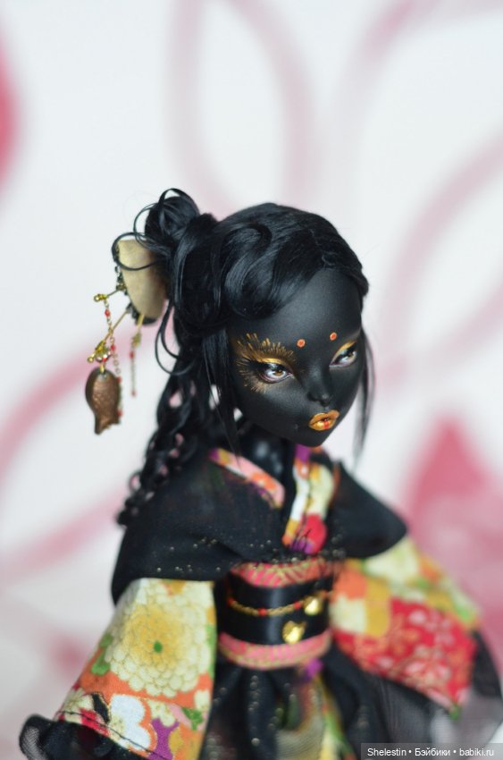 Бакенэко в кимоно — ООАК Monster High и Ever After High: репейнт (фото 7)