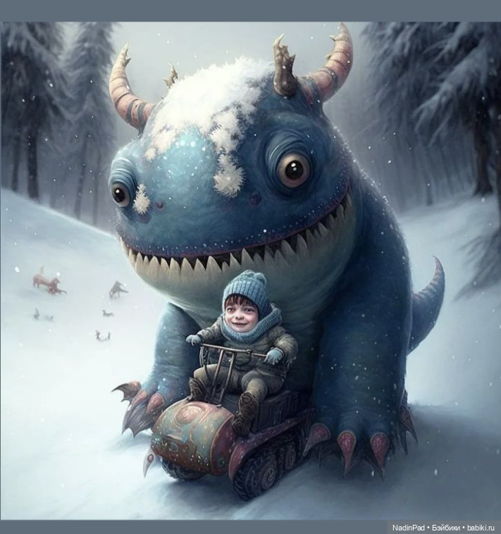 Снежные монстры для настроения от нейросети