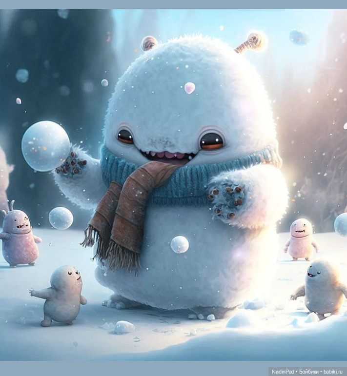 Снежные монстры для настроения от нейросети (фото 9)