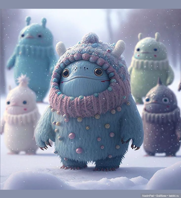 Снежные монстры для настроения от нейросети