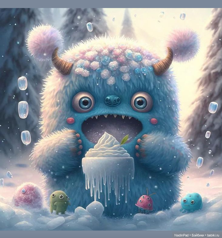 Снежные монстры для настроения от нейросети