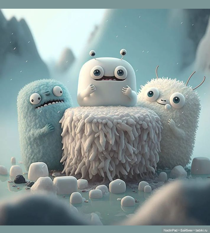 Снежные монстры для настроения от нейросети