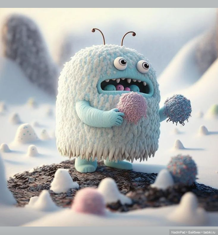 Снежные монстры для настроения от нейросети