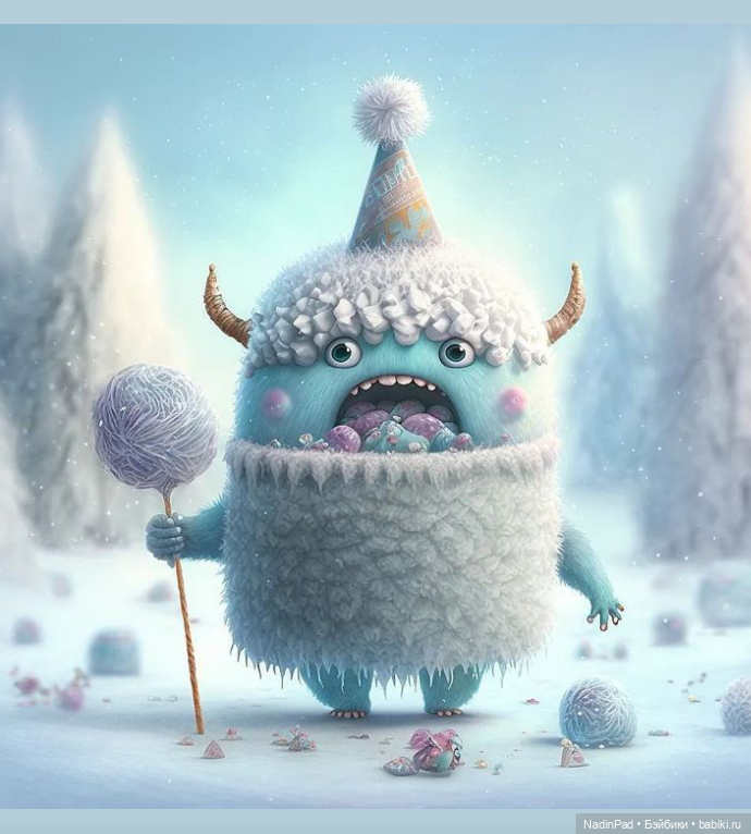 Снежные монстры для настроения от нейросети