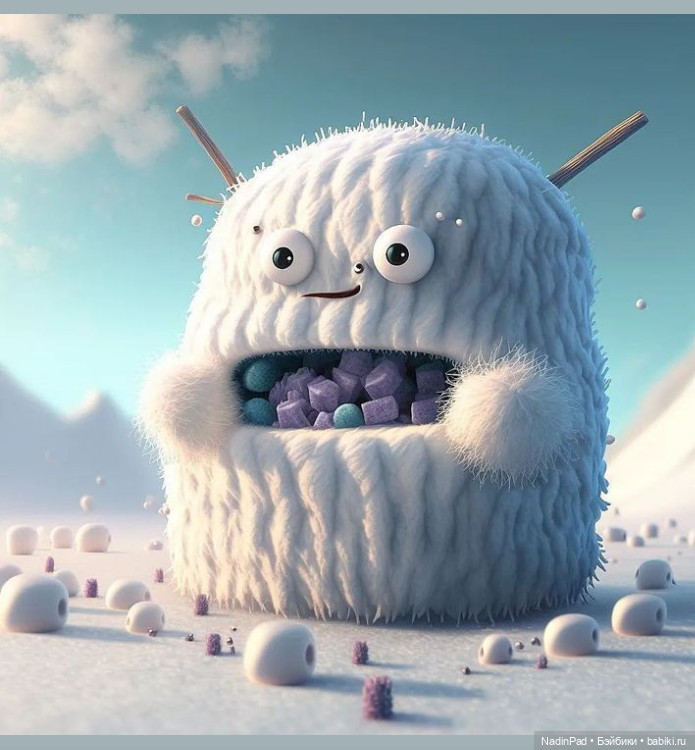 Снежные монстры для настроения от нейросети
