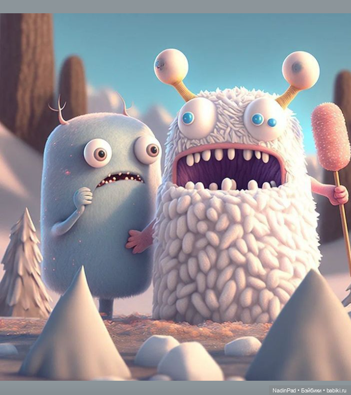 Снежные монстры для настроения от нейросети (фото 4)