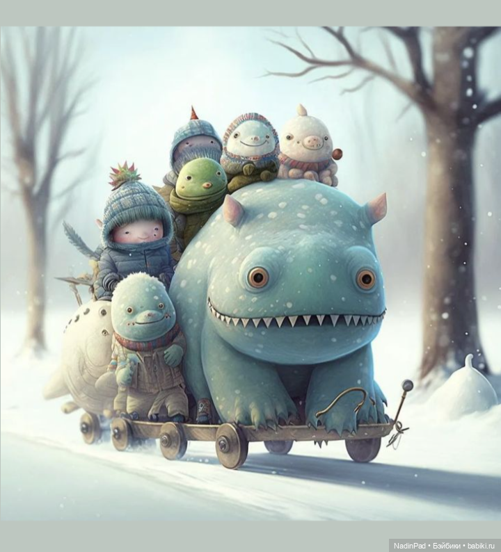 Снежные монстры для настроения от нейросети