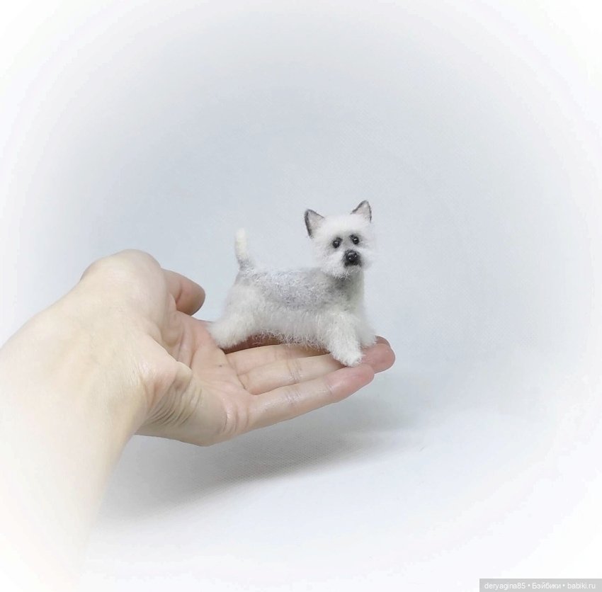 Вест-хайленд-уайт-терьер — Валяные игрушки из шерсти: сухое валяние (фото 3)