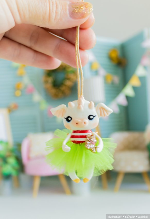 Дракошка елочная игрушка Мари (фото 8)