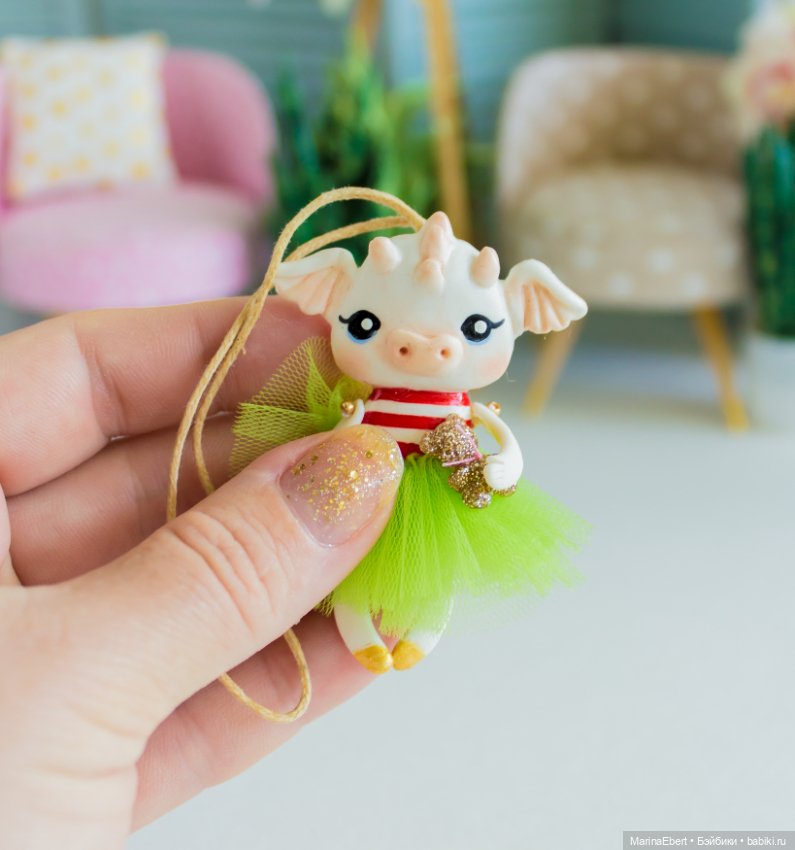 Дракошка елочная игрушка Мари (фото 7)