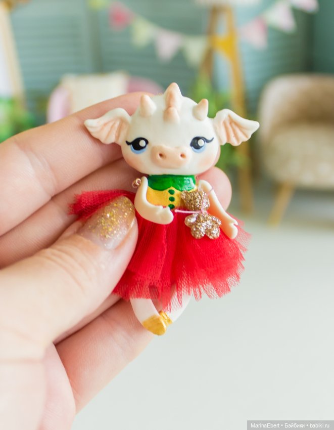 Дракошка Дина — Лепка авторских игрушек и папье (фото 9)