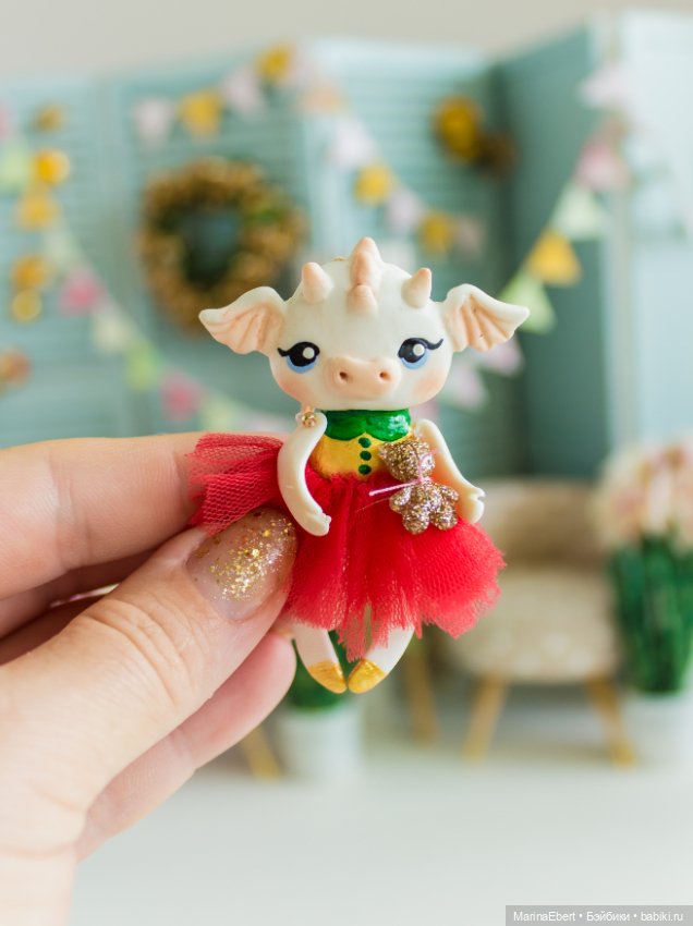 Дракошка Дина — Лепка авторских игрушек и папье (фото 5)