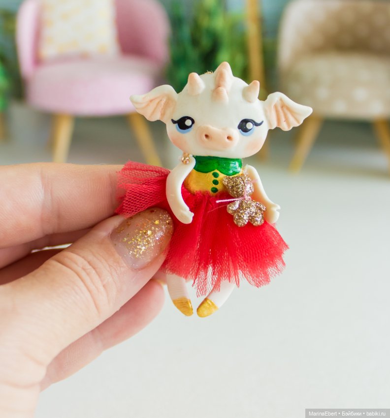 Дракошка Дина — Лепка авторских игрушек и папье (фото 4)