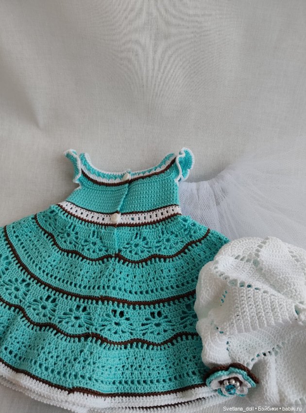 Комплект: платье, берет, подъюбник для Готц 48-50 см (фото 3)