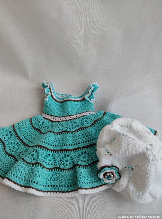 Комплект: платье, берет, подъюбник для Готц 48-50 см (фото 2)